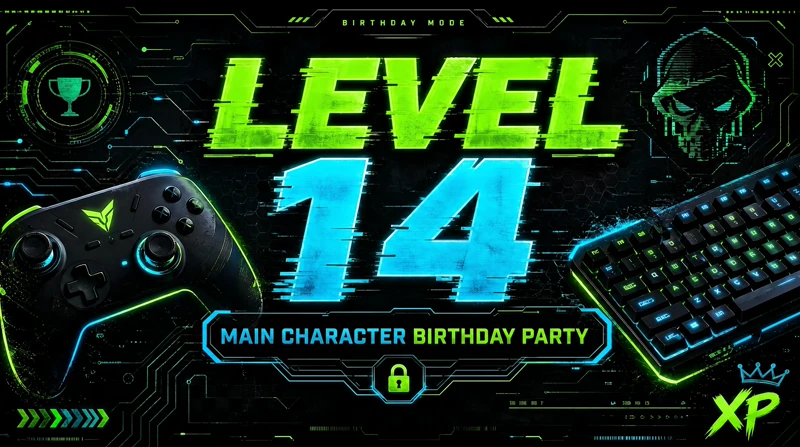 Main Character Celebration — 14th Birthday, Gaming, Teenage Birthday