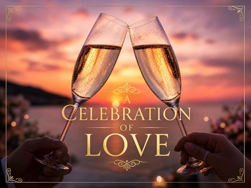 Celebration Of Love — Wedding Invitation, Champagne Toast