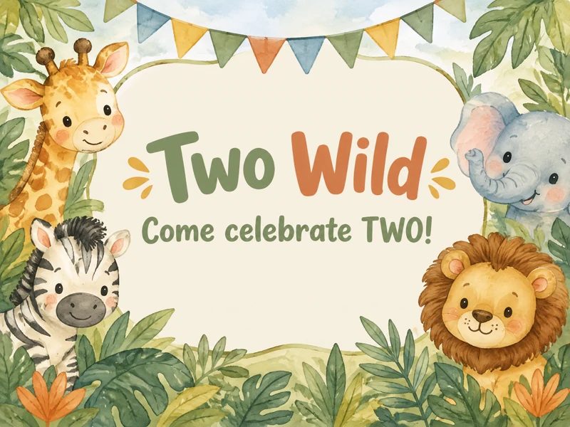Two Wild Birthday — Two Wild, 2nd Birthday, Second Birthday, Safari, Animals, Jungle