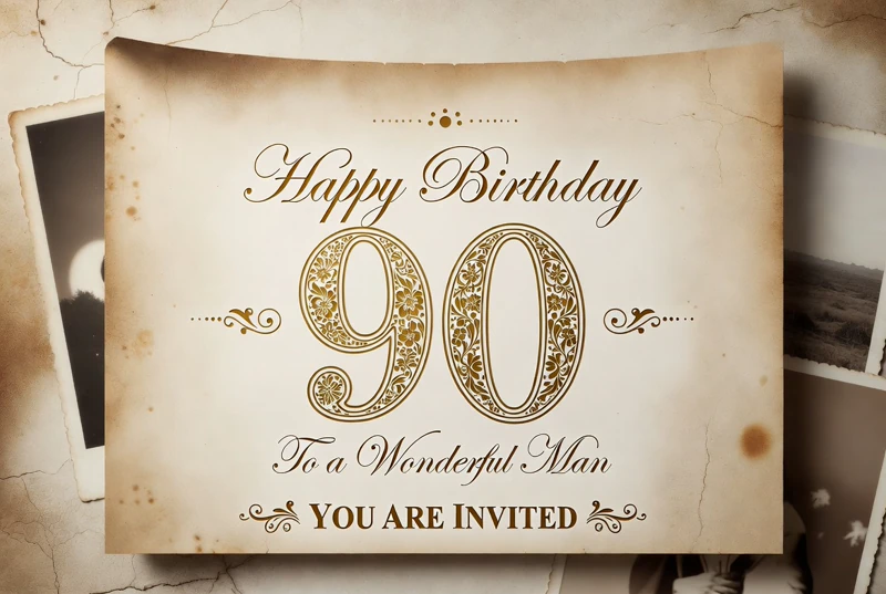 90 Years of Memories — 90th Birthday, Ninetieth, Ninety, Retro