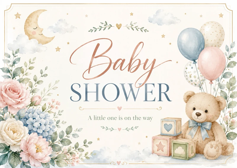New Beginnings — Baby Shower, Teddy Bear
