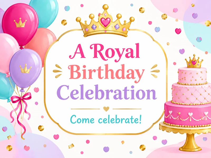 A Royal Birthday Celebration — Crown, Cake, Balloons, Princess Birthday, Queen