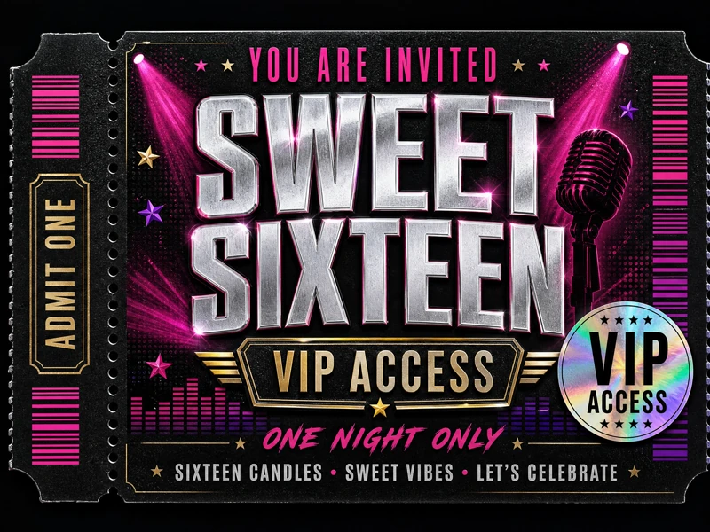 VIP Ticket Only — Sweet 16, VIP pass, Ticket Invitation, Concert