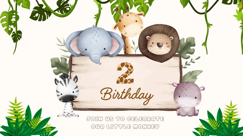 Our Little Monkey — Second, 2nd Birthday, Animals, Zoo, Jungle