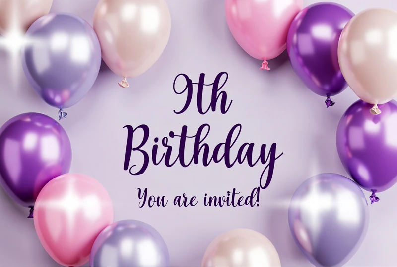 Balloons Galore — 9th Birthday, Purple