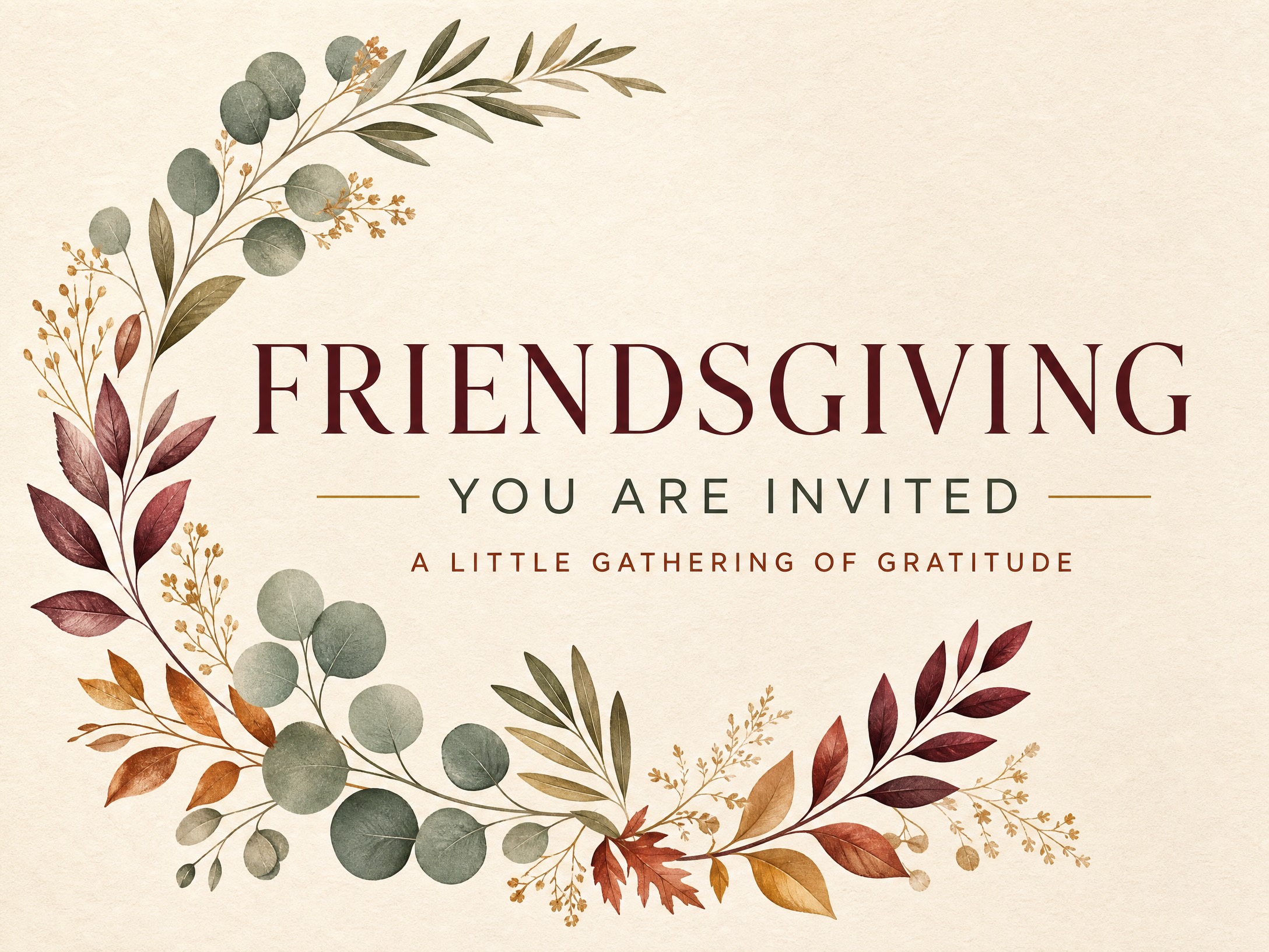Gathering Of Gratitude — Friendsgiving, Thanksgiving, Floral