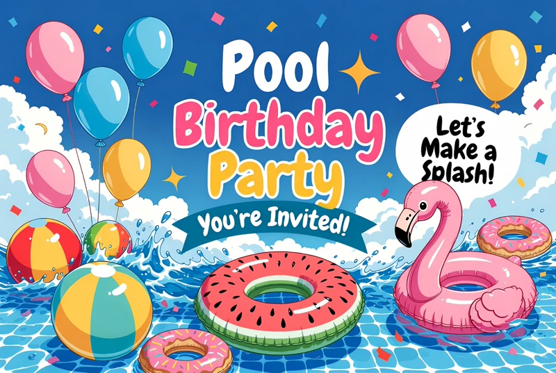 Pool Birthday Party — Pool Party Birthday, Flamingo, Summer, Swim