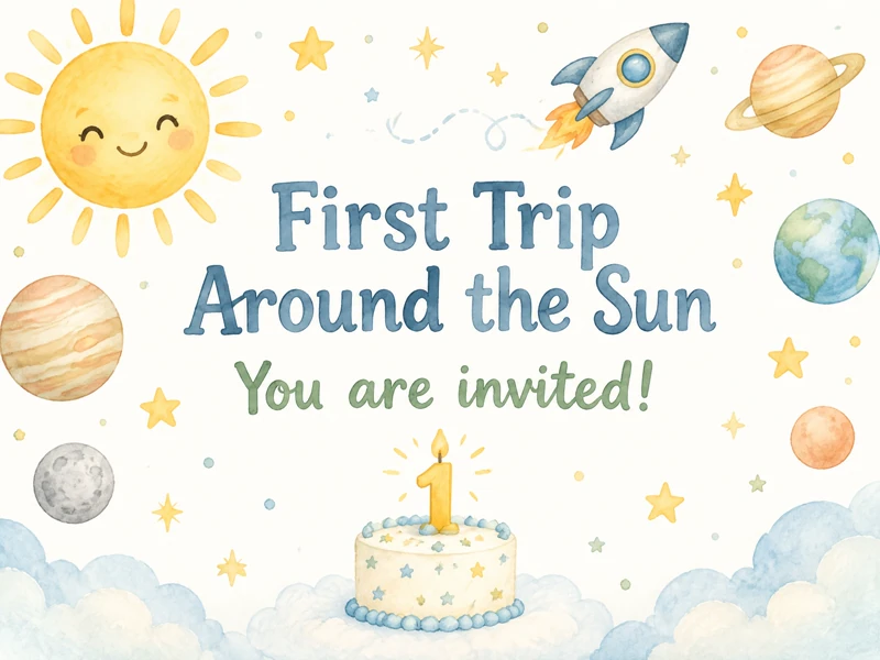 Around The Sun For The First Time — First Birthday, 1st Birthday, Planets, First Trip Around The Sun