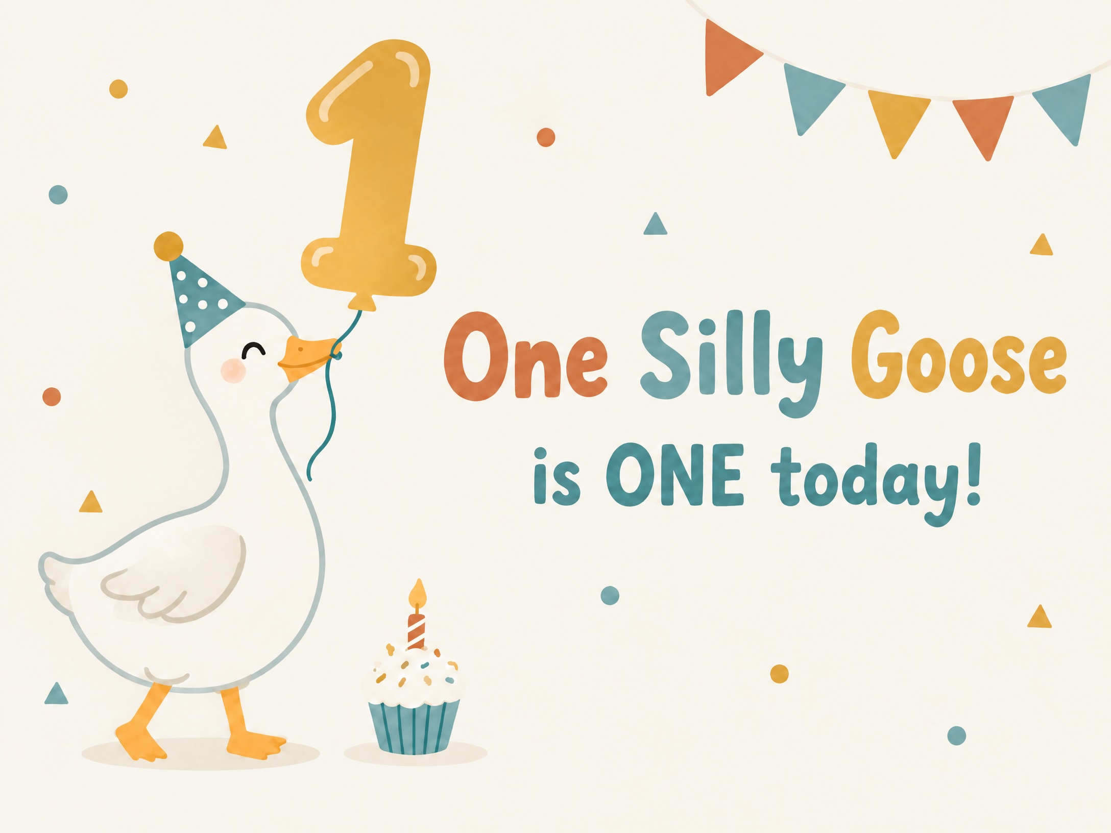 One Silly Goose Is One — First Birthday, One Silly Goose, 1st Birthday