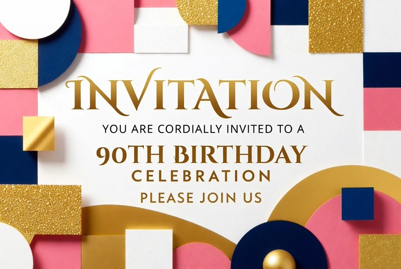 90th Invitation — Ninety, 90th Birthday, Ninetieth