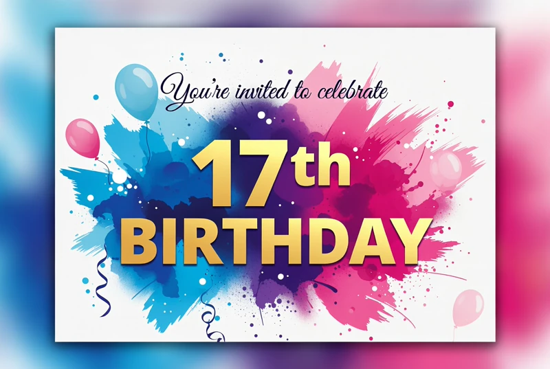 17th Birthday Party — Blue, Pink, Paint
