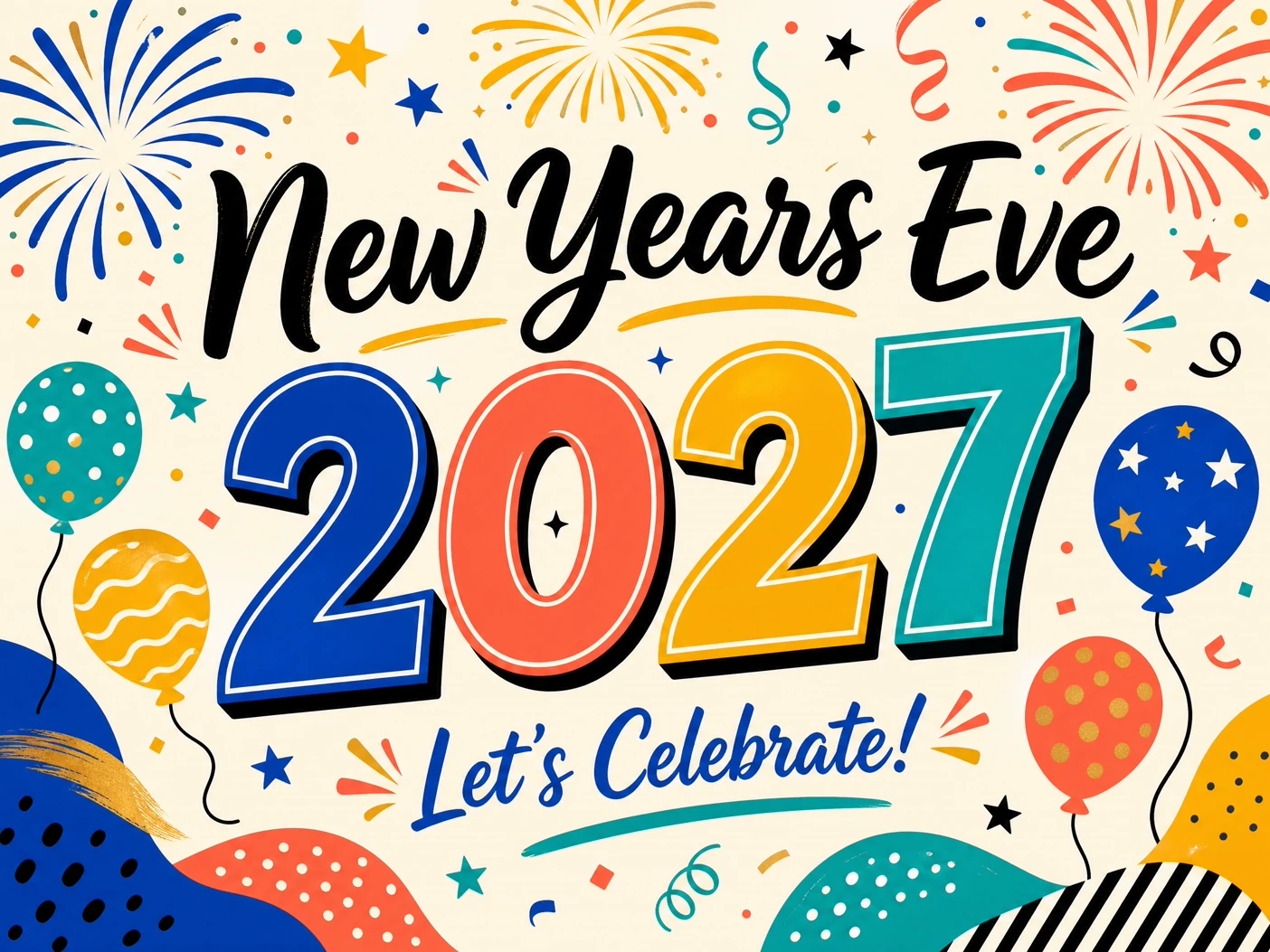 New Year's Eve 2027 — New Years Eve Party, 2027, Fireworks