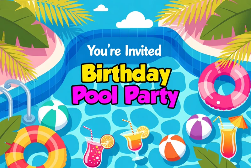 My Birthday Pool Party — Pool Party Birthday, Swim, Float, Summer