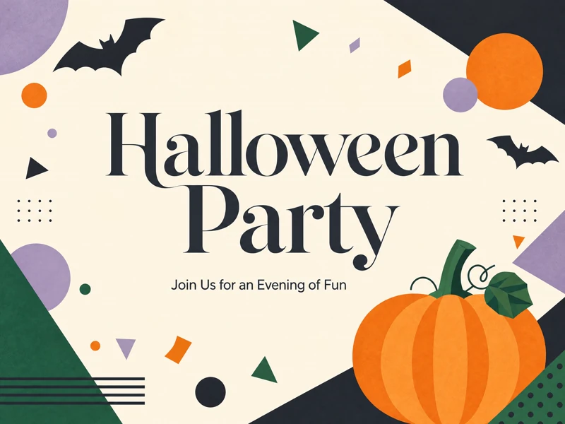 Modern Halloween — Halloween Party, Invite, Corporate, Pumpkin, Geometric