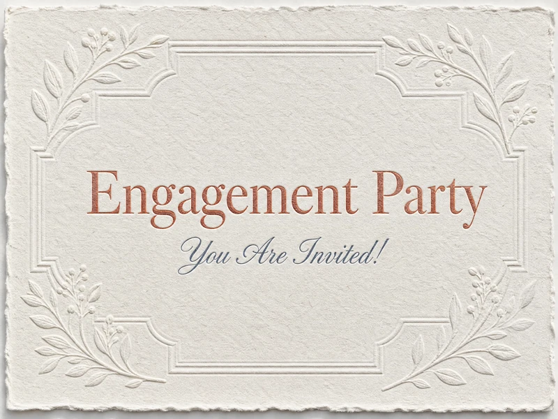 Paper Perfect — Engagement Party, Invitation, Embossed