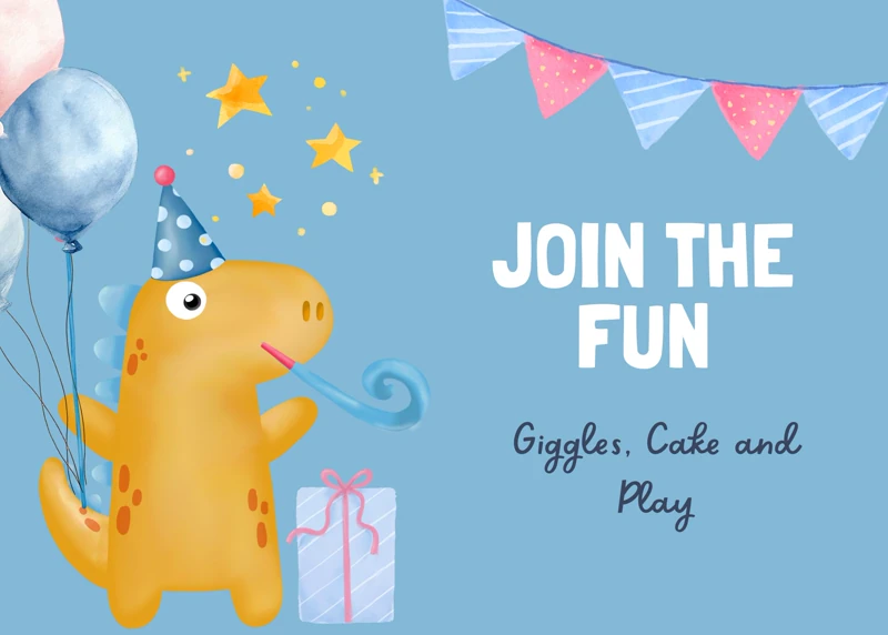 Roar of Fun — Dinosaur Birthday, Balloons, Sparkles, Presents