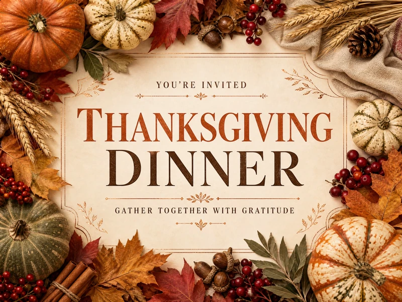 Thanksgiving Invitation — Thanksgiving, Pumpkins, Dinner, Invitation