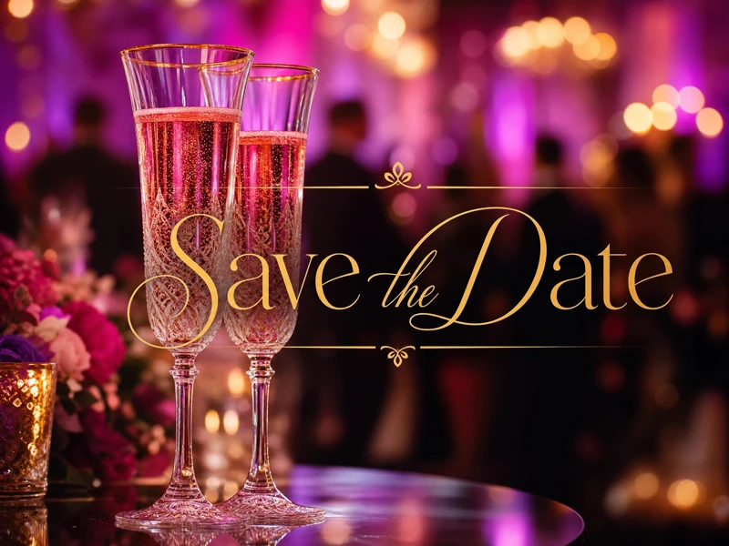 Pink Champagne — Save The Date, Cheers, Flutes