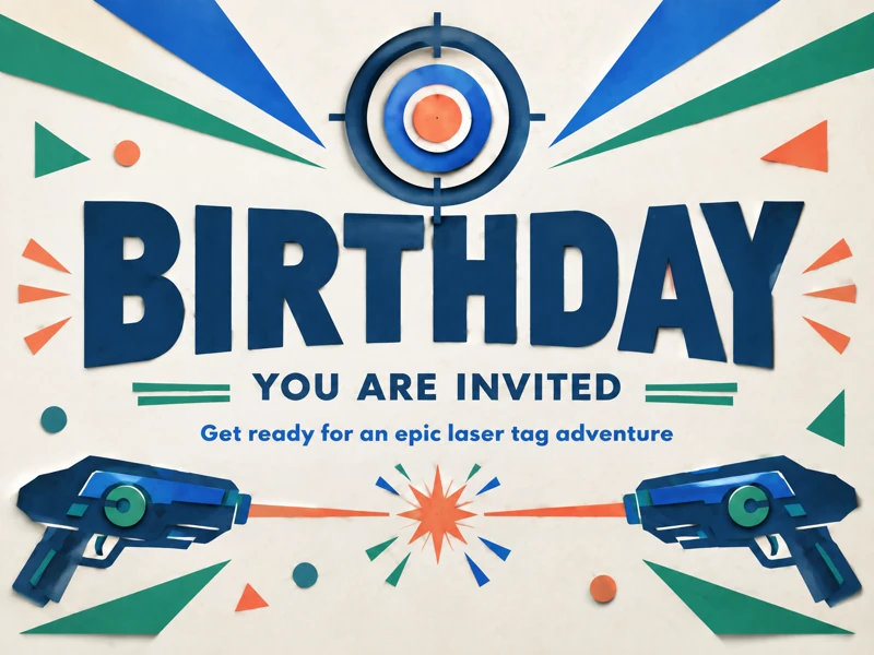 Laser Tag Adventure Party — Laser Tag Birthday, 80s Invite, Retro, Paper