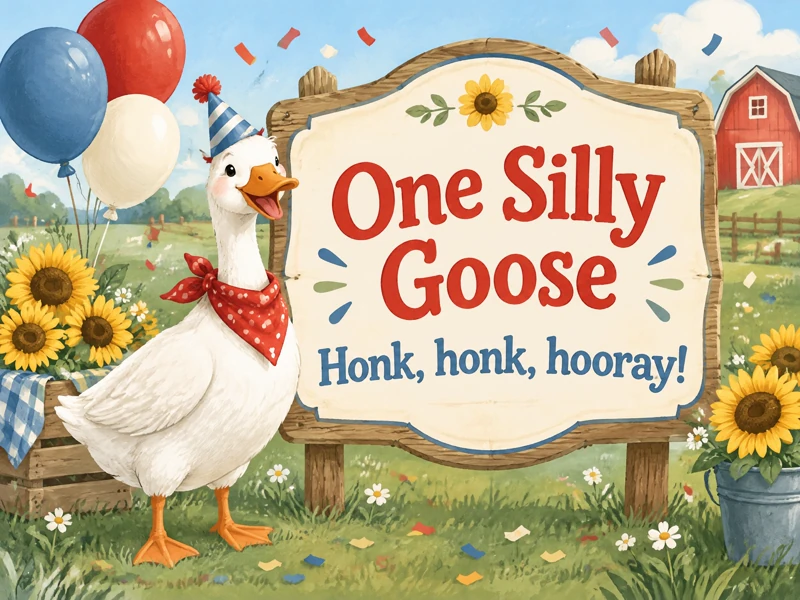 Honk, Honk, Hooray! — One Silly Goose, First Birthday, 1st Birthday, Balloons, Sunflowers