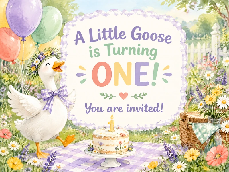 A Little Goose Is Turning One — One Silly Goose, First Birthday, 1st Birthday, Picnic