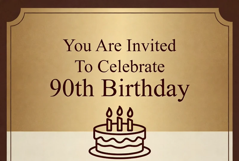 Cake for 90 — 90th Birthday, Ninety, Ninetieth, Gold