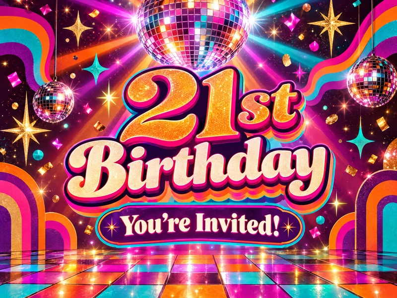 Disco For 21 — 21st Birthday, Retro, Disco, Dance