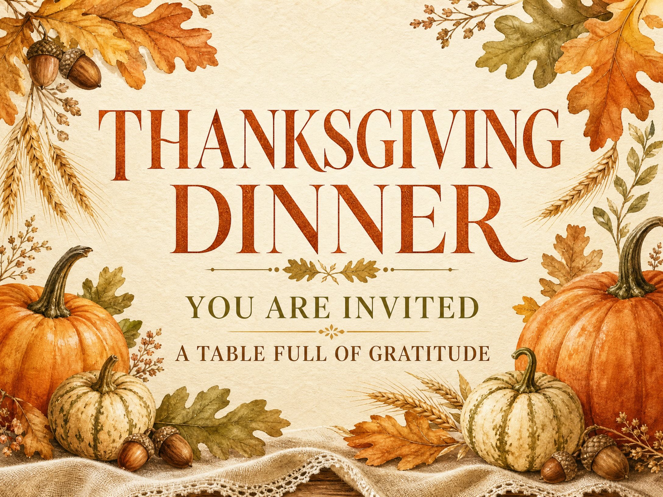 Giving Thanks — Thanksgiving, Pumpkin, Fall Leaves