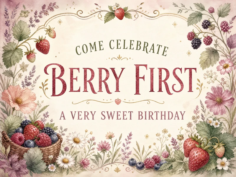 Retro Berries — Berry First Birthday, Forest Berries, First Birthday, Classic