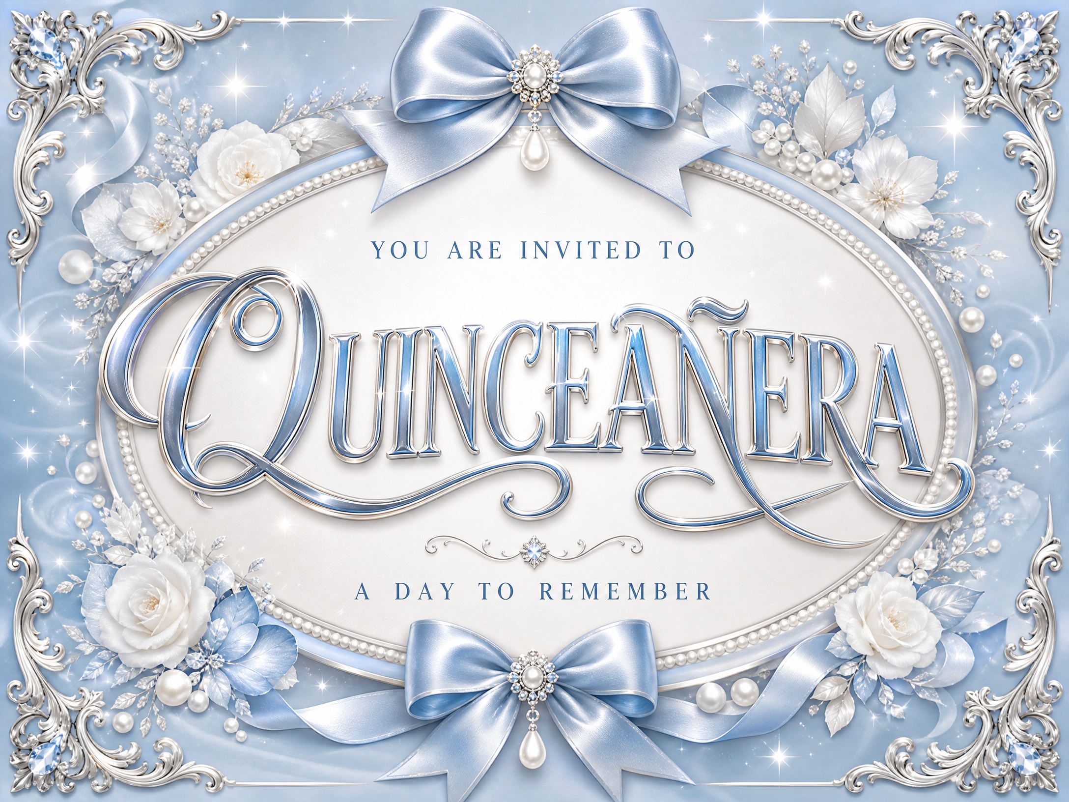 Quinceanera — Baby Blue, Bow, Quinceanera, Elegant