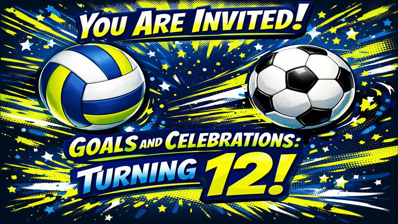 Goals and Celebrations — 12th Birthday, Twelve, Twelfth, Soccer Ball, Soccer Birthday