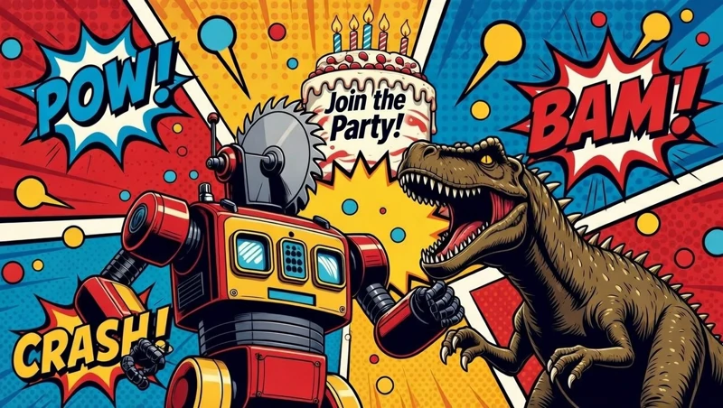 ROAR-BOT RUMBLE Birthday Bash — Robots, Machines, Comics