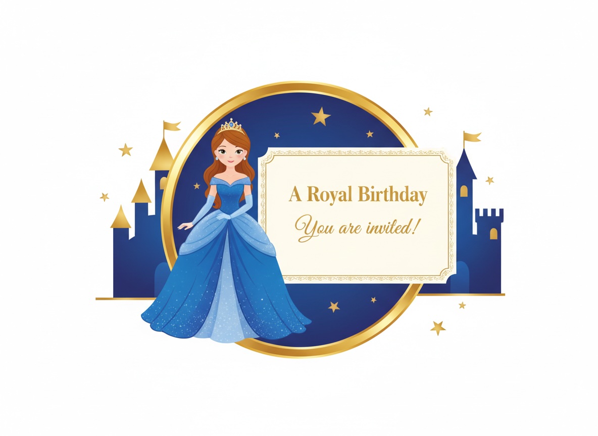 A Royal Birthday — Princess Birthday, Castle, Blue