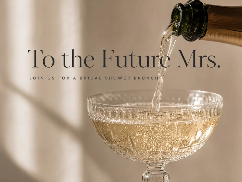 Future Mrs. — Bridal Shower, Champagne, Minimalistic, Bridal Shower Invitation