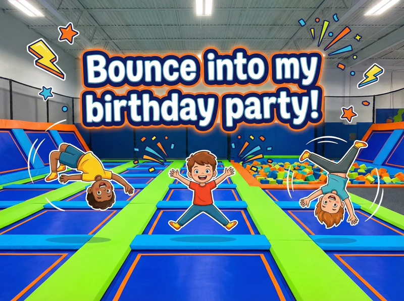Bounce Bash Birthday Blast — Trampoline-Park, Bounce House Birthday, Jumping
