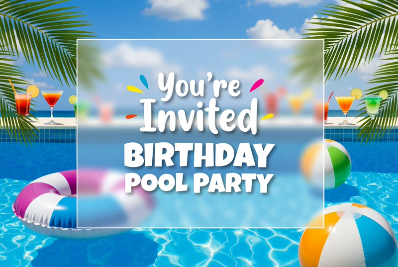 Beach Ball Splash — Pool Party Birthday, Summer, Swim