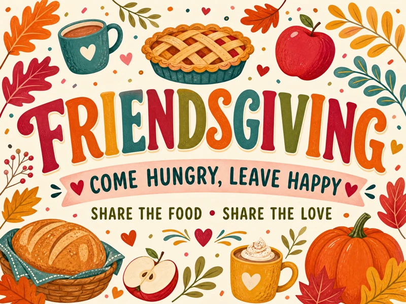 Come Hungry, Leave Happy — Friendsgiving, Thanksgiving, Pie, Pumpkin, Dinner