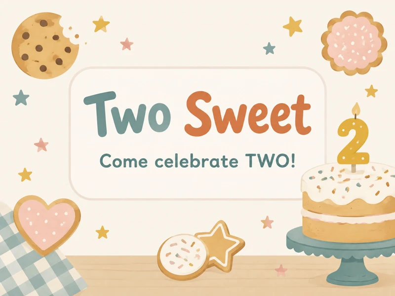 Come Celebrate Two — Two Sweet, 2nd Birthday, Cake, Cookie