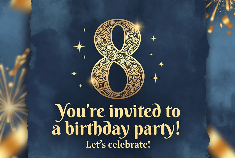 Gold and Velvet — 8th Birthday, Blue