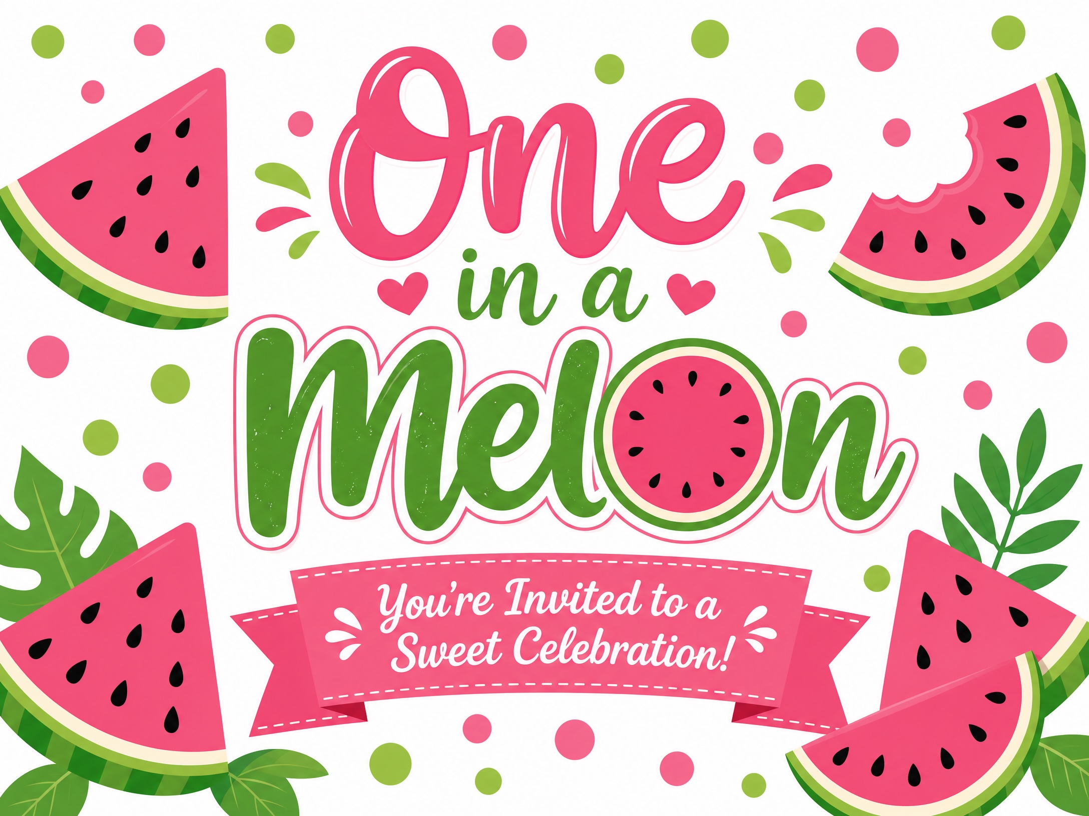 One In A Melon Birthday — First Birthday, 1st, Watermelon