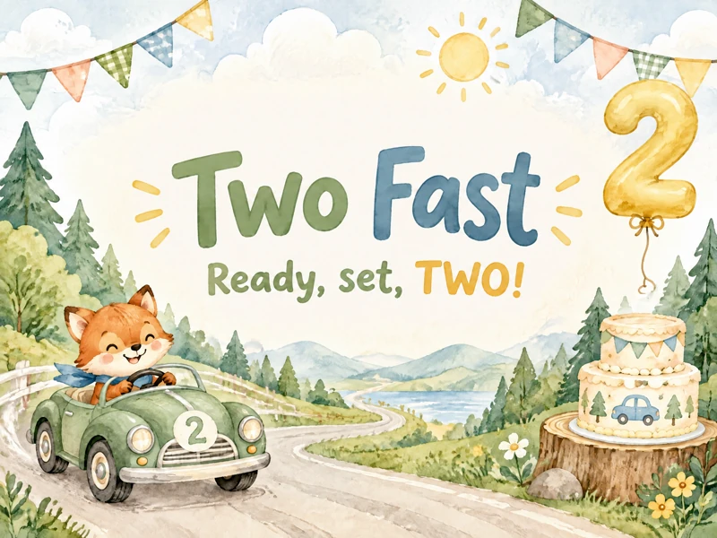 Ready, Set, Two! — Two Fast, Cake, Car, Animals, 2nd Birthday, Second Birthday