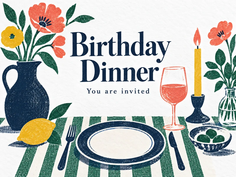 Plates And Conversations — Birthday Dinner, Print, Classic