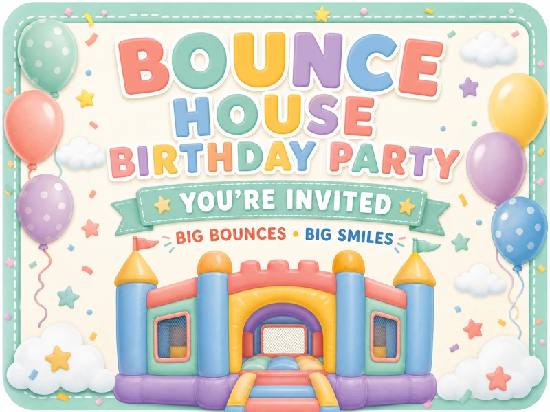 Bounces And Smiles — Bounce House Birthday, Pastel, Balloons