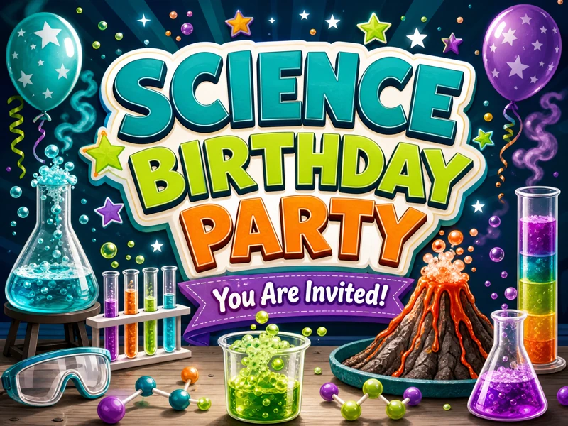 Science Birthday Party Invitation — Science Birthday, Chemistry, STEM, Science Experiments