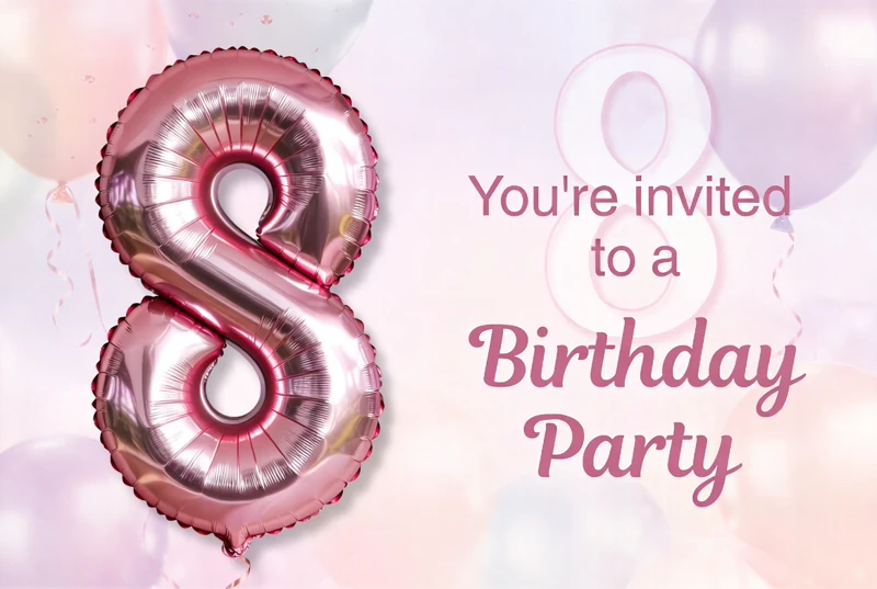 Mylar Pink — 8th Birthday Party