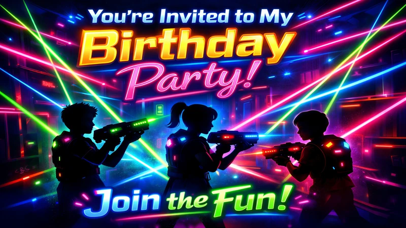 Laser Battle Fun — Laser Tag Birthday, Neon, Laser Tag Adventure