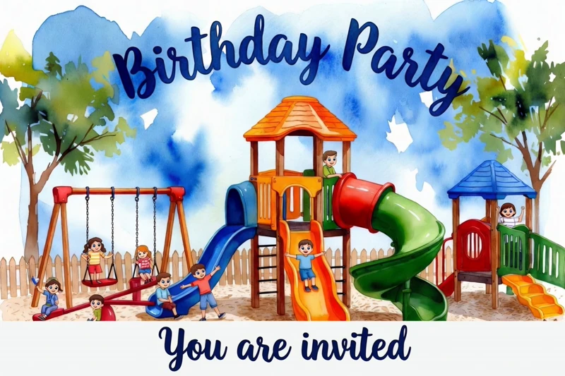 Friends at the Park — Playground Birthday, Slide, Swing, Kids