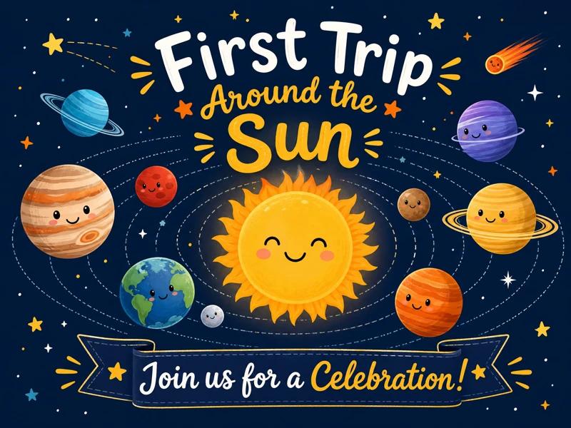 First Trip Around The Sun Birthday — First Birthday, Space, Planets, Sun, Astronomy