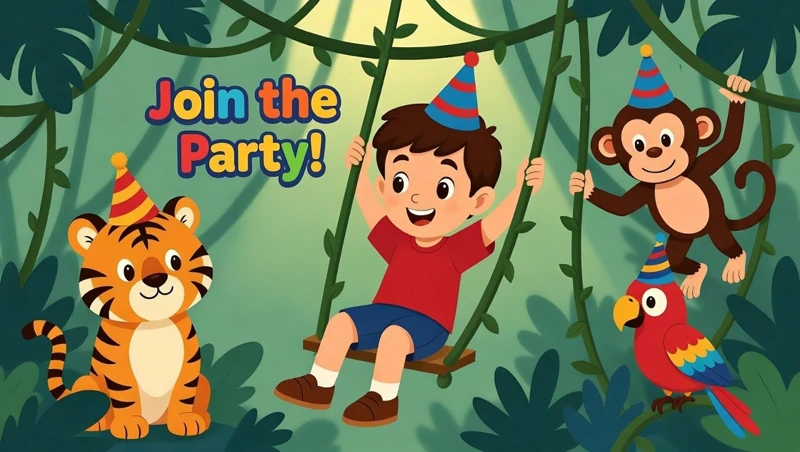 Jungle Adventure — Jungle, Animals, Monkeys, Swings