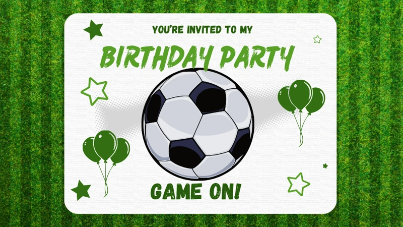 Game On — Soccer Birthday, Ball, Sports, Green